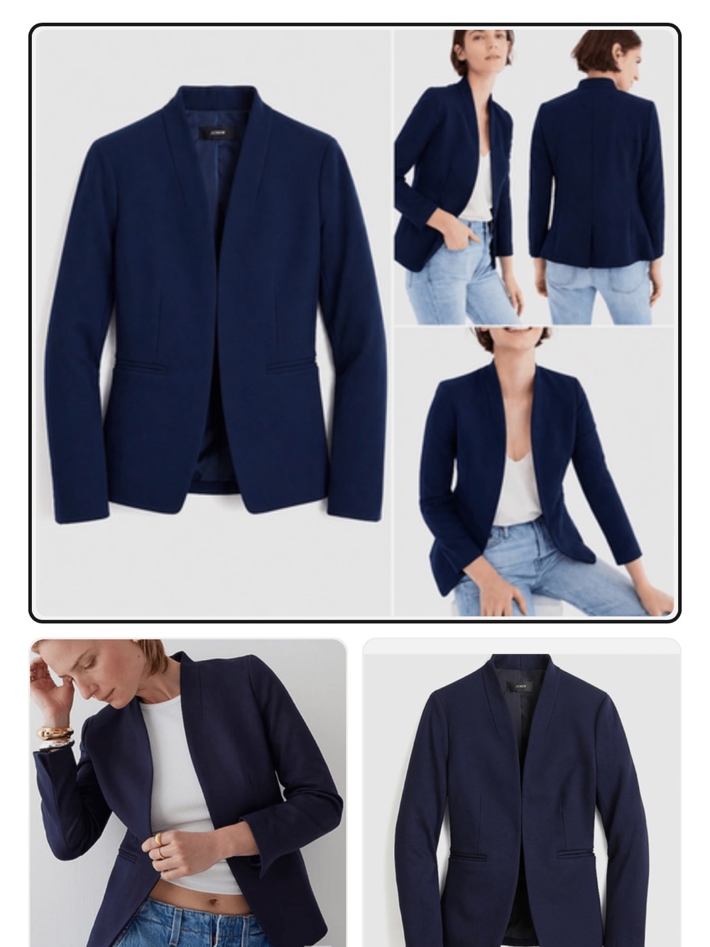 J. Crew365 Navy Open-Front Blazer Jacket